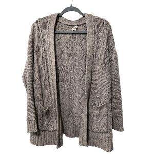 Madewell Marled Panelstitch Chunky Grandpa Open Front Cardigan Sweater   XS